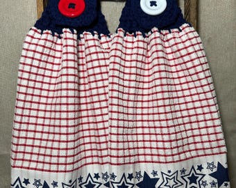 Set of 2 Hanging Patriotic kitchen towels