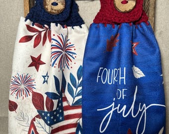 Set of 2 Hanging Patriotic kitchen towels