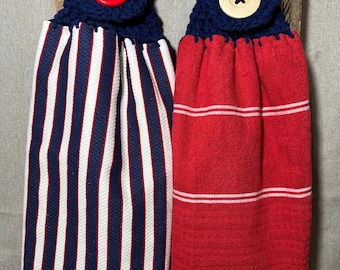 Set of 2 Hanging Patriotic kitchen towels
