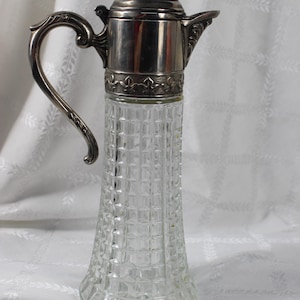 Ventage Crystal Claret Pitcher silver plated made in Italy