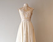 Vintage 1960's Illusion Lace Wedding Gown ~ Vintage 60s Wedding Dress With Sexy Sheer Illusion Bodice Lace Pearls