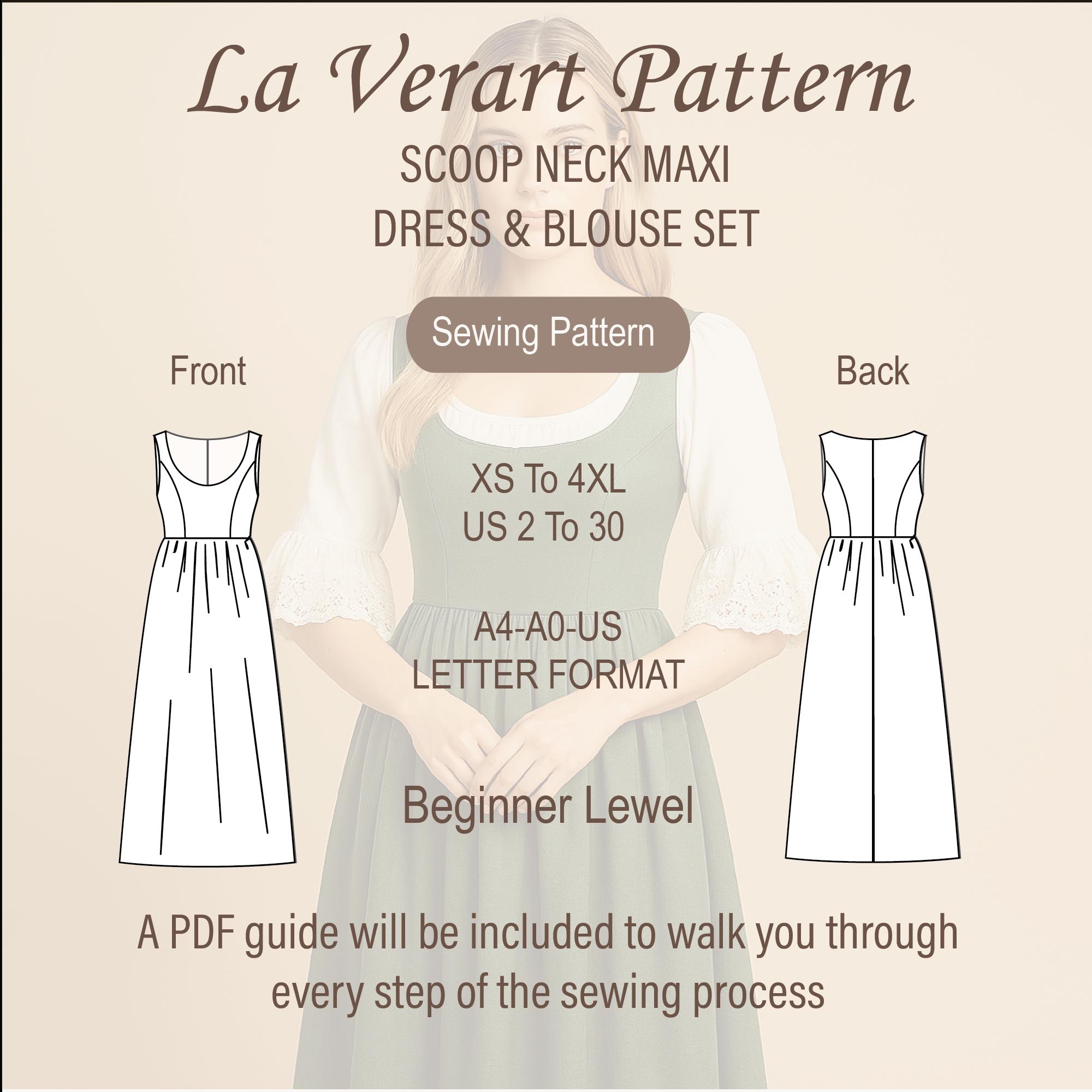 Ren Faire Maxi Dress Sewing Pattern: Medieval Renaissance Gown (US 2-30 ...