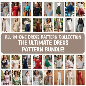 Sewing Patterns Bundle: 100+ Women's Dress, Top, Jumpsuit (PDF Download, US 2-30, XS-4XL)