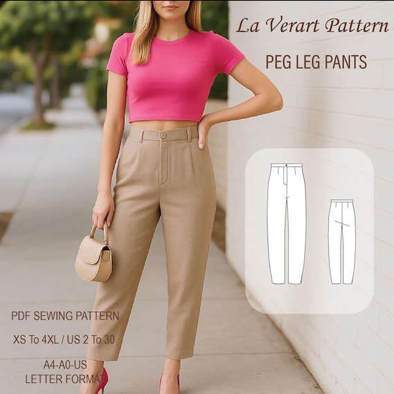 Cartamodello per pantaloni in lino, Cartamodello per pantaloni