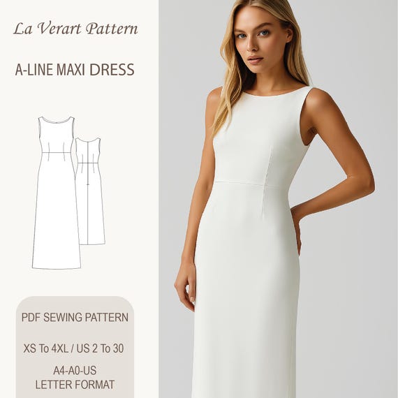 navy blue dress for baby girl A-line Maxi Dress Sewing Pattern: Elegant Evening Gown (US 2-30) (PDF  Pattern)