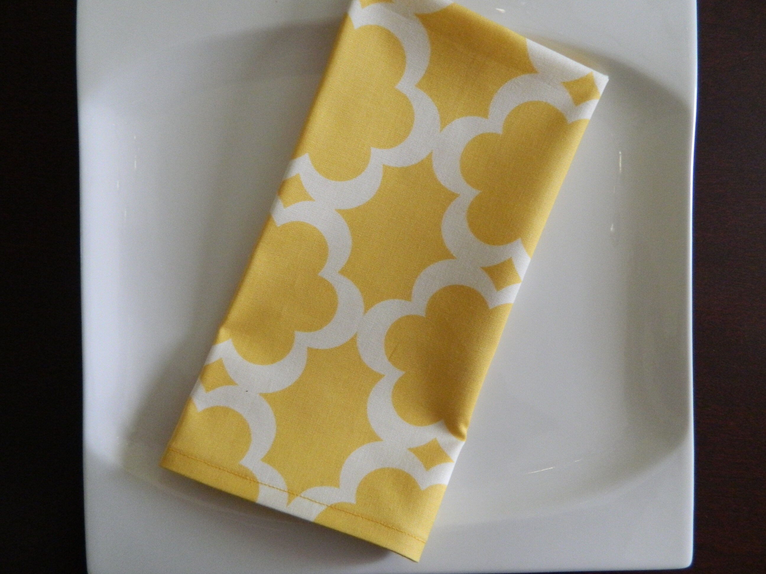 Yellow and White Cotton Napkins. Easter Napkins. Spring and Etsy