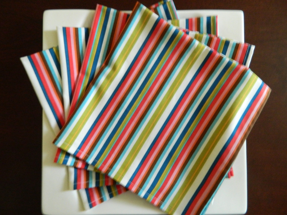 Bromley Stripe Napkins Set of Four -Taupe main image 1