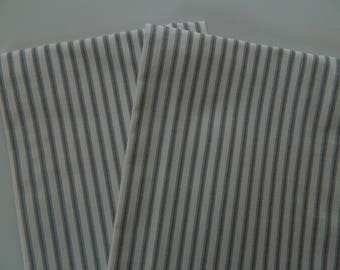 Grey Ticking Kitchen Towels. Set of 2. Grey and Ivory Stripe Tea Towel. Cotton Dish Towel. Mother's Day, Hostess or Housewarming Gift.