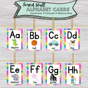 Cartões de som com letras do alfabeto "Música Phonics" da Sra. Rachel, flashcards, folha de referência, jogo de correspondência de letras e sons - download digital instantâneo