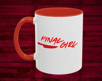 FINAL GIRL Skräckfilm Accent Kaffekopp | Ikonisk Last Girl Standing / Par Kaffekopp | Halloweenpresent