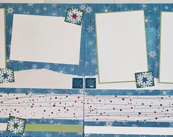 Winter 12 x 12 Premade Scrapbook Pages - Scrapbook Layout - Winter Scrapbook - Wintertime Scrapbook Page - Snow Free Shipping