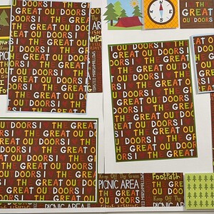NUESTRA AVENTURA DE CAMPING 12 x 12 Diseño de álbum de recortes prefabricado - Página de álbum de recortes prefabricado - Diseño de camping Envío gratis