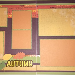 AUTUMN 12 x 12 premade scrapbook layout Autumn Leaves Free Shipping image 1