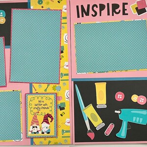 CREATE - INSPIRE 12 x 12 Diseño de álbum de recortes prefabricado - Página de álbum de recortes prefabricado - Elaboración de diseño de recortes de costura Envío gratis