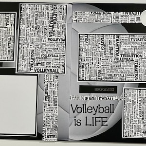 VOLEIBOL ES VIDA 12 x 12 páginas de álbum de recortes prefabricadas - Voleibol de la escuela secundaria - Voleibol Boy Girl Envío Gratis