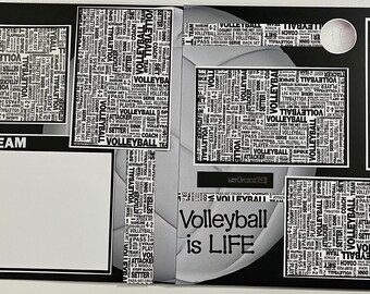 VOLLEYBALL IS LIFE 12 x 12 premade scrapbook pages - High School Volleyball - Volleyball Boy Girl Free Shipping