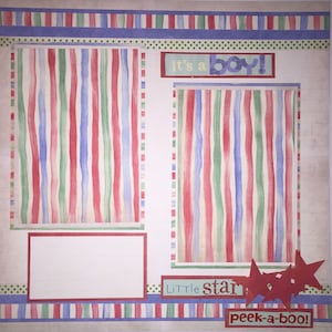 IT&#39;S A BOY 12 x 12 premade scrapbook layout - Bby Boy Free Shipping