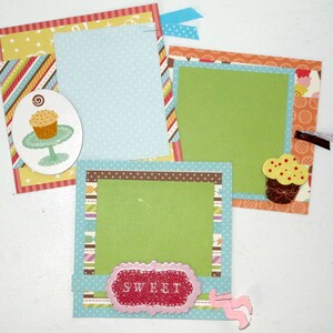 CUPCAKE Premade 6x6 Paperbag Scrapbook Album Birthday Baby Girl Free Shipping image 5