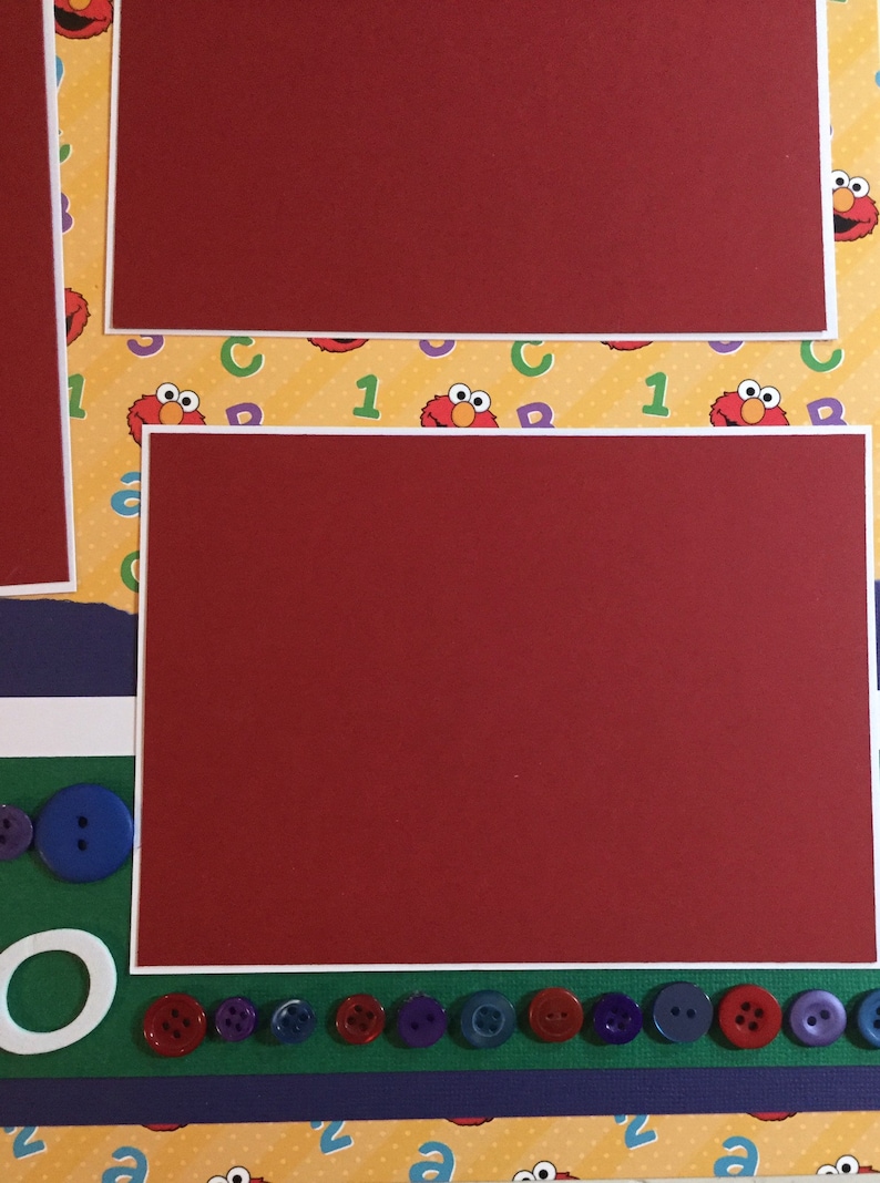Sesame Street Elmo Scrapbook Layout Premade 12 x 12 Scrapbook Page #elmo