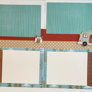 12 x 12 プレリメイクスクラップブックページ - スクラップブックレイアウト - キャンプスクラップブック - キャンプスクラップブックページ - キャンプ送料無料