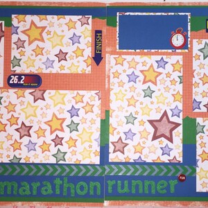 MARATHON RUNNER Premade 12 x 12 Scrapbook Page - Marathon Runner Envío Gratis