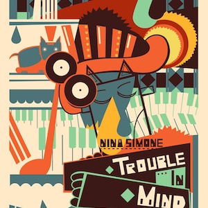 Nina Simone Hochwertiges Vintage Musik Poster Größen A4 A3 A2 A1