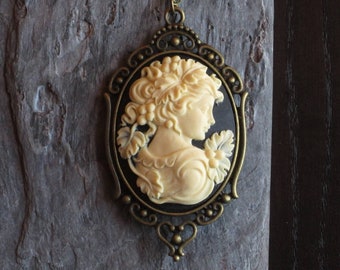 Cameo necklace, Greek cameo necklace, classic cameo necklace, long necklace, cameo jewelry, holiday gift ideas, gift ideas for mom