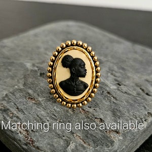 View of African Cameo Brooch, Black Cameo Brooch, African American Brooch ...