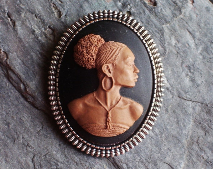 African Cameo Brooch Black Cameo Brooch African American Etsy