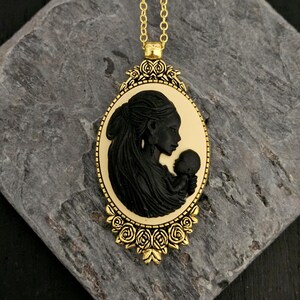 African cameo necklace, black cameo necklace, long necklace, African American necklace, cameo jewelry, Kwanzaa gift, holiday gift ideas