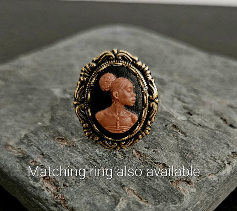 African cameo earrings, black cameo earrings, African American earrings, Kwanzaa gift, cameo jewelry, unique holiday gift ideas image 7