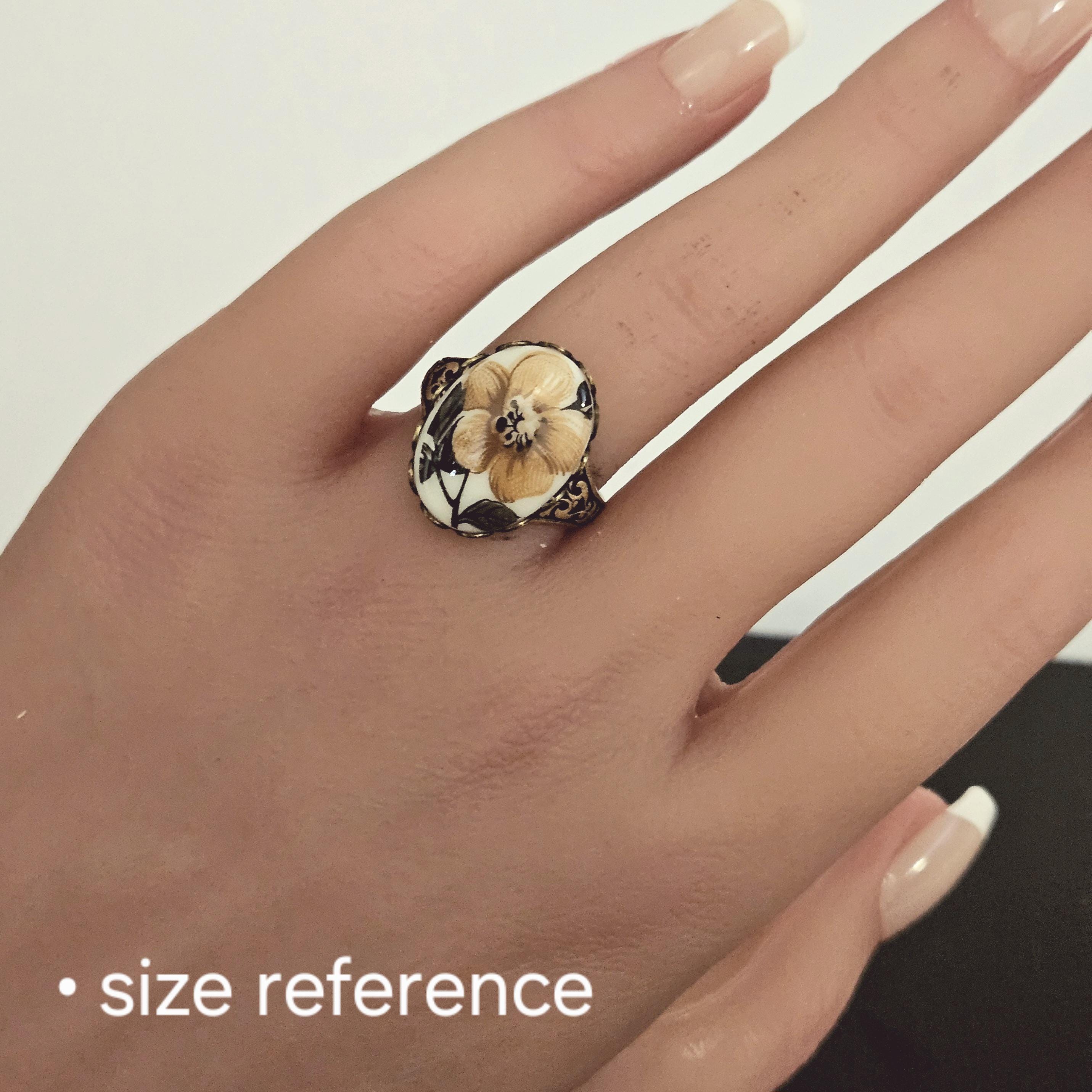 Cameo Ring, Flower Cameo Ring, Antique Brass Ring, Jane Austen