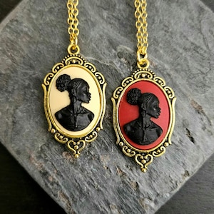 African cameo necklace, black cameo necklace, African American necklace, cameo jewelry, Kwanzaa gift, mothers day gift, holiday gift idea