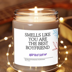 Scented Candle, Best Boyfriend Gift, Romantic Candle, Boyfriend Birthday Gift, Anniversary Candle, Gift for Him