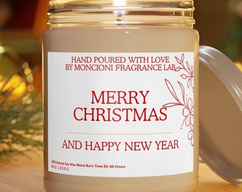 Bougie de soja parfumée Christmas Cheer, décoration d'intérieur pour les fêtes, cadeau des fêtes, bougie de Noël, bougie du nouvel an, bougie de saison