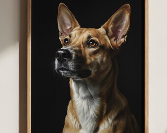 Custom Pet Oil Portrait From Photo Italian Renaissance Style Horse Dog Cat Memorial Painting Personalized Equestrian Gift Digital Art Canvas