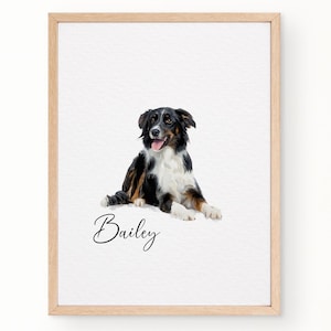 Custom Watercolor Portraits Using Pet Photo Personalized Digital Dog Portraits Cat Portraits Custom Dog Portraits Custom Pet Memorial Art