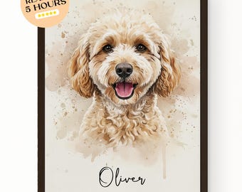 Personalisiertes Aquarell Tierportrait vom Foto - Haustier Erinnerung Geschenk Bild Kunst