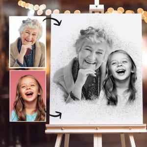 Aggiungi la persona cara alla foto - Ritratto commemorativo per il padre o la madre defunti - Regalo per la perdita della persona cara - Ricordando la persona cara scomparsa