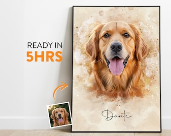 Custom Watercolor Pet Portrait: Hand-Drawn Digital Art