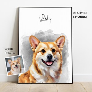 Ritratto di animale domestico personalizzato ad acquerello da foto, regalo per lei/donna, regalo per fidanzata, ritratto di cane, commemorativo per animali domestici, regalo di Natale per mamma, fatto a mano