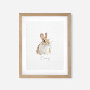 Custom Rabbit Portrait, Pet Portrait, Custom Bunny Portrait, Pet Memorial, Rabbit Lover Gift, Personalized Rabbit Painting, Rabbit Print