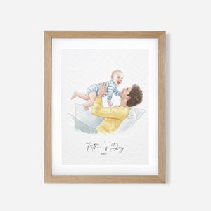 Custom Hand-Drawn Painting from photo, Custom Watercolor Family Portrait from photo, Custom Mother Father gift, Gift from Daugther