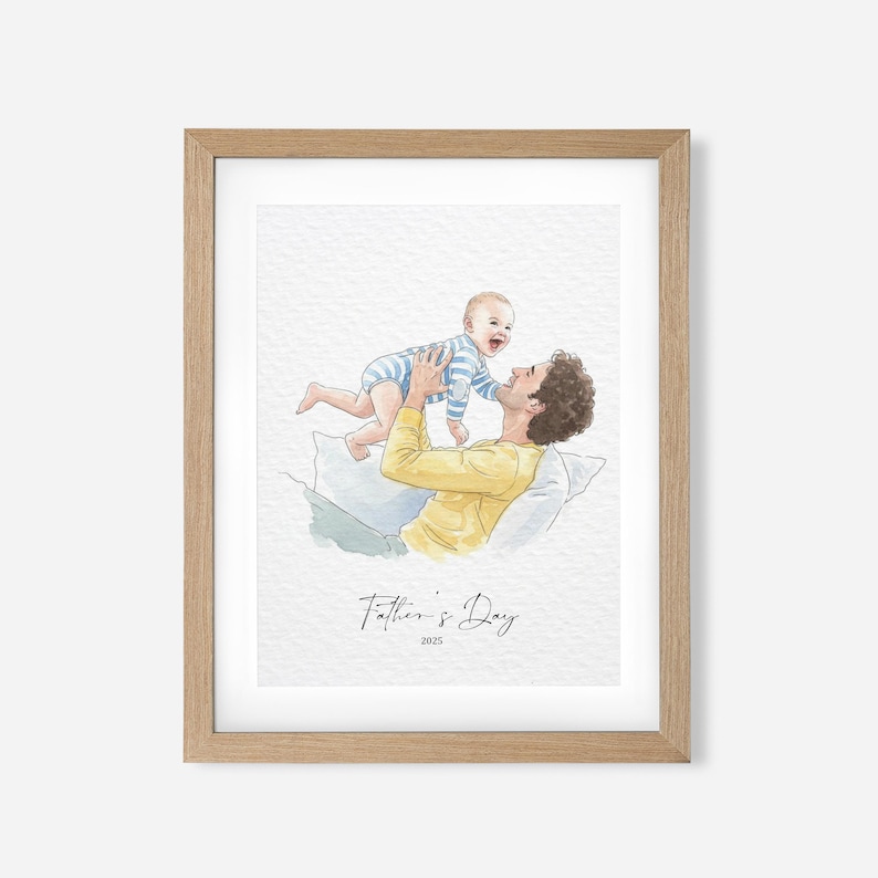 Custom Hand-Drawn Painting from photo, Custom Watercolor Family Portrait from photo, Custom Mother Father gift, Gift from Daugther