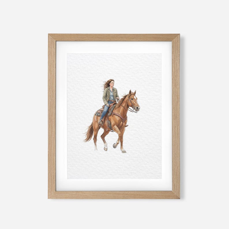 Personalized Horse Gift, Hand Drawn Custom Horse Portrait, Horse Lover Gift, Unique Gift for Horse, Equestrian Gifts, Horse Rider Gift