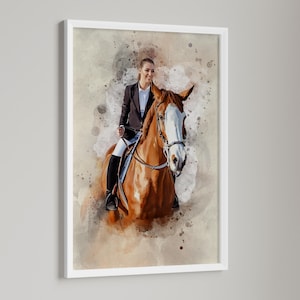 Horse rider gift idea – equestrian portrait from photo