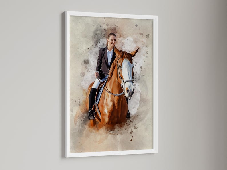 Horse rider gift idea – equestrian portrait from photo