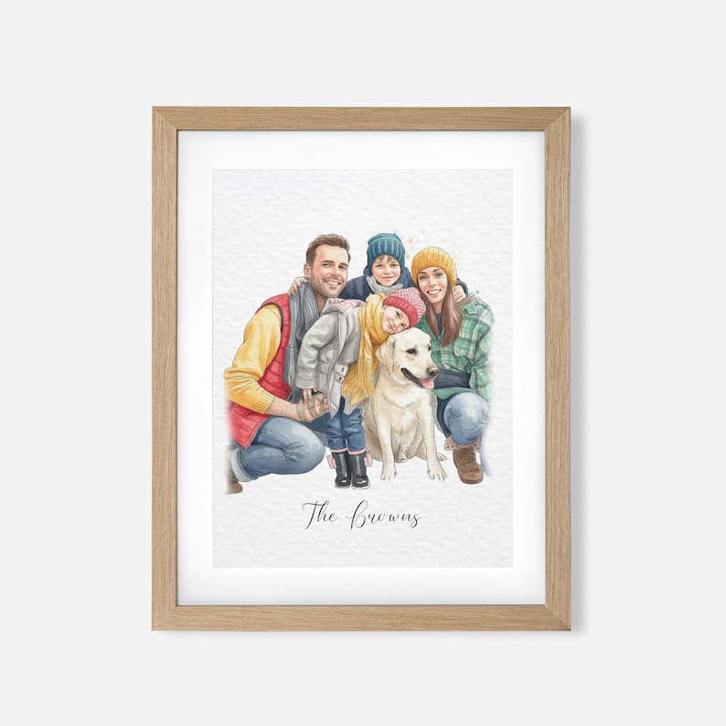 Custom Hand-Drawn Painting from photo, Custom Watercolor Family Portrait from photo, Custom Mother Father gift, Gift from Daugther