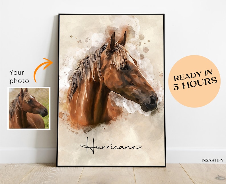 Unique horse portrait – equine digital illustration