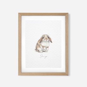 Custom Rabbit Portrait, Pet Portrait, Custom Bunny Portrait, Pet Memorial, Rabbit Lover Gift, Personalized Rabbit Painting, Rabbit Print